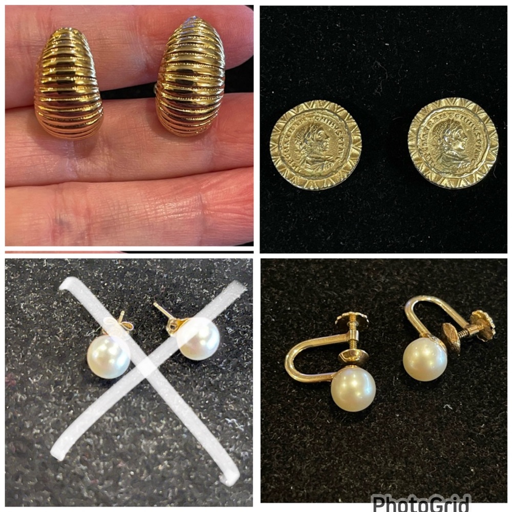 Vintage 14k Yellow Gold Akoya Pearl Screw Back Earrings 3.42 Grams. - Picture 14 of 16